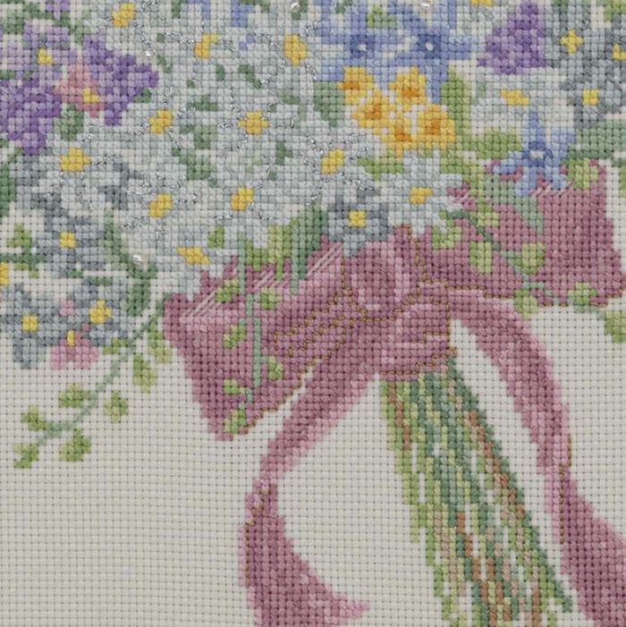 クロスステッチフレーム＜春風のブーケ＞ | リバティ 生地、編み物