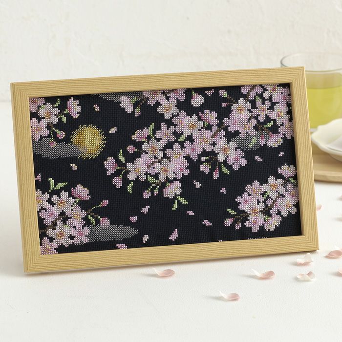 クロスステッチフレーム＜桜と菜の花＞ | リバティ 生地、編み物、刺繍