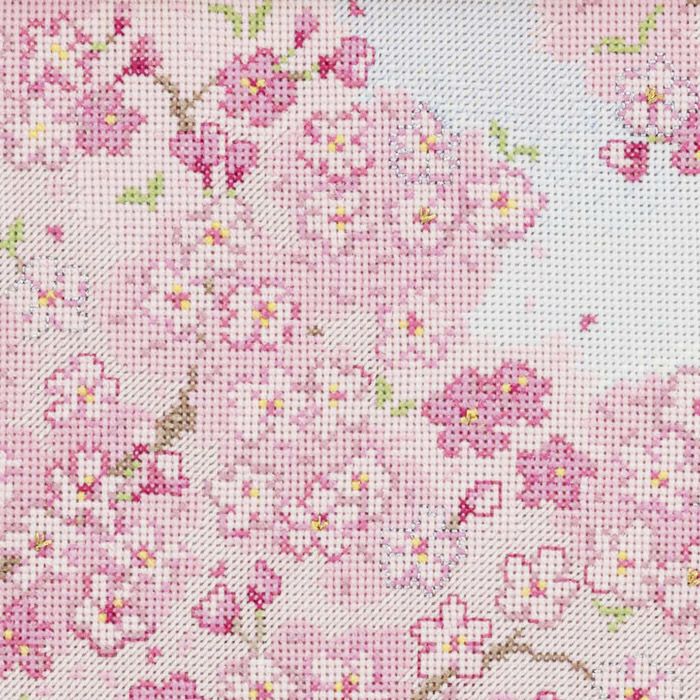 クロスステッチフレーム＜さくらの舞う季節＞ | リバティ 生地、編み物