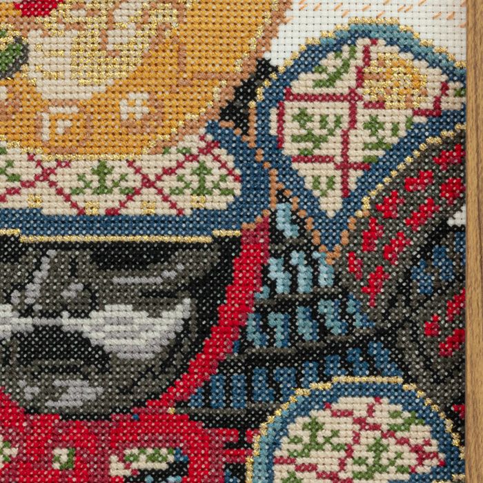 クロスステッチフレーム＜鎧兜のお飾り＞ | リバティ 生地、編み物