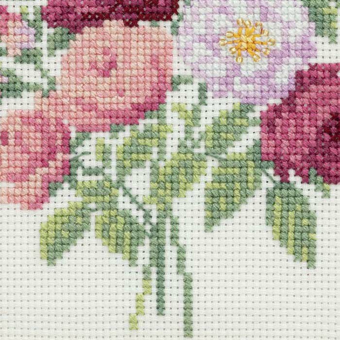 クロスステッチミニフレーム＜薔薇の花束＞ | リバティ 生地、編み物