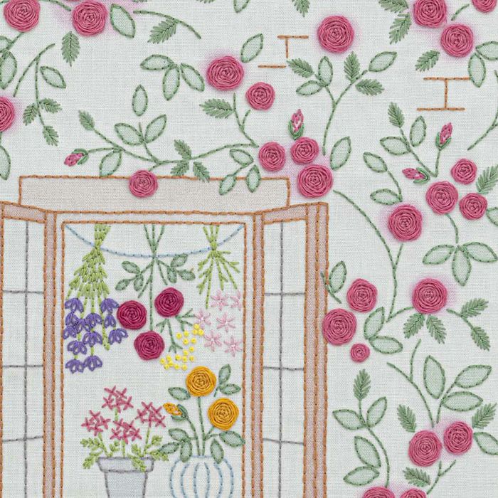 クロスステッチ完成品 ホビーラホビーレ〈薔薇の香りに誘われて〉 ステッチクロス＜薔薇の香りに誘われて＞ | リバティ 生地、編み物