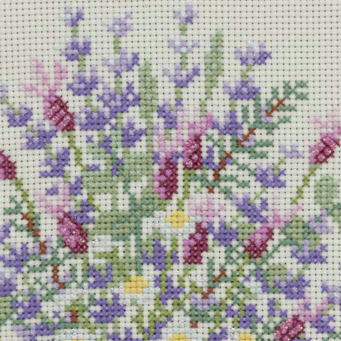 クロスステッチフープフレーム＜ラベンダーブーケ＞ | リバティ 生地