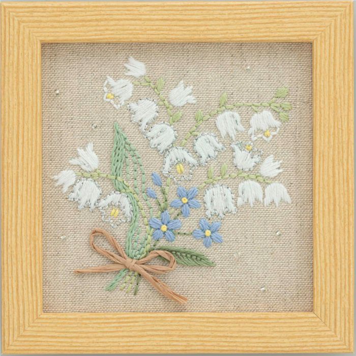 ステッチミニフレーム＜すずらん＞ | リバティ 生地、編み物、刺繍