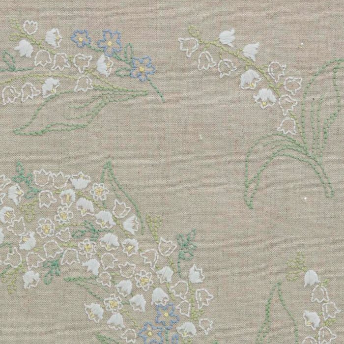 ステッチクロス＜すずらんリース＞ | リバティ 生地、編み物、刺繍