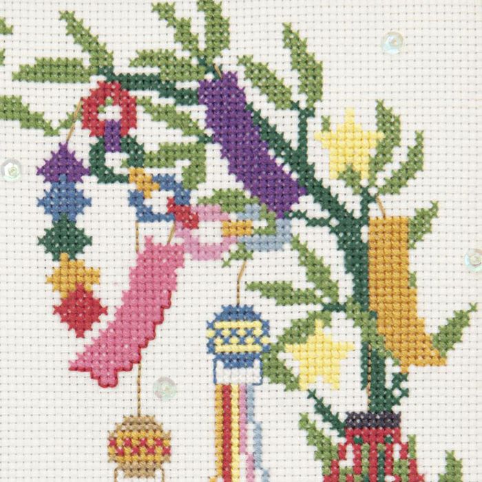 クロスステッチフレーム＜笹飾り＞ | リバティ 生地、編み物、刺繍