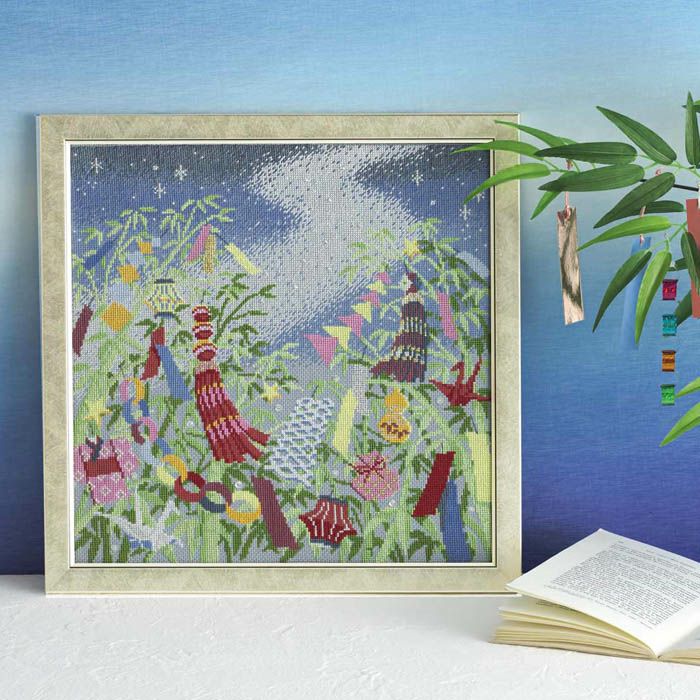 クロスステッチフレーム＜睡蓮の池、緑の反映＞ | リバティ 生地
