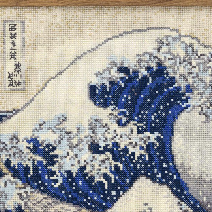 クロスステッチフレーム＜神奈川沖浪裏＞ | リバティ 生地、編み物