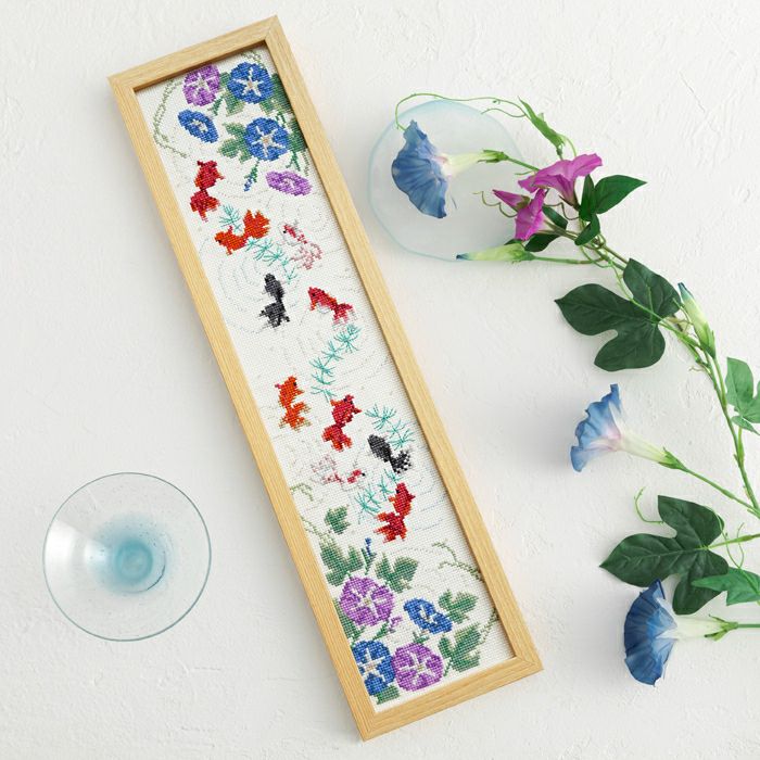 クロスステッチフレーム＜七夕飾りと天の川＞ | リバティ 生地、編み物