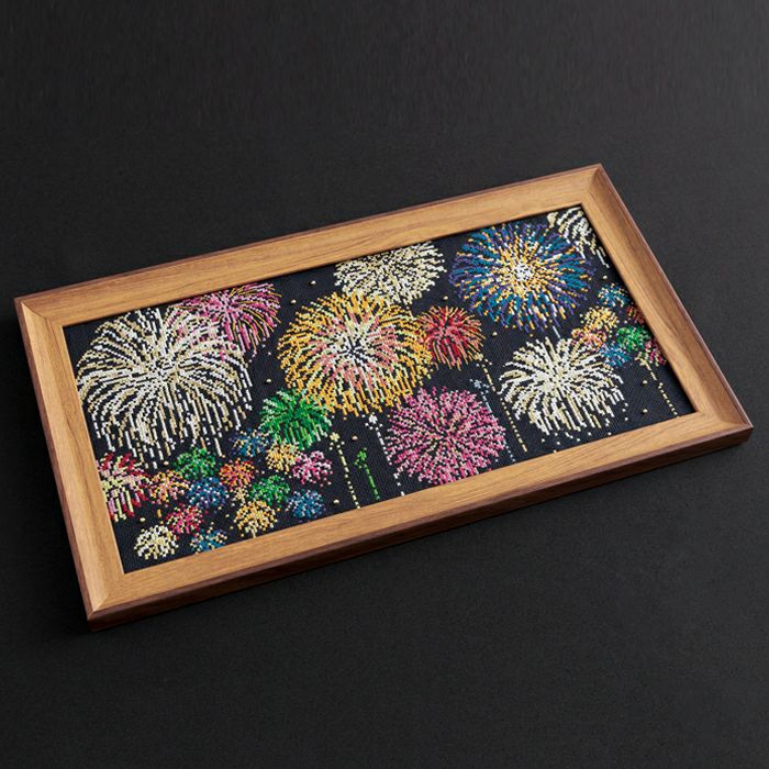 クロスステッチフレーム＜七夕飾りと天の川＞ | リバティ 生地、編み物