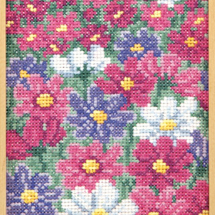 クロスステッチフレーム＜コスモス畑＞ | リバティ 生地、編み物、刺繍