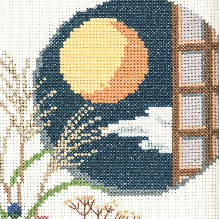 クロスステッチフレーム＜おつきみ飾り＞ | リバティ 生地、編み物