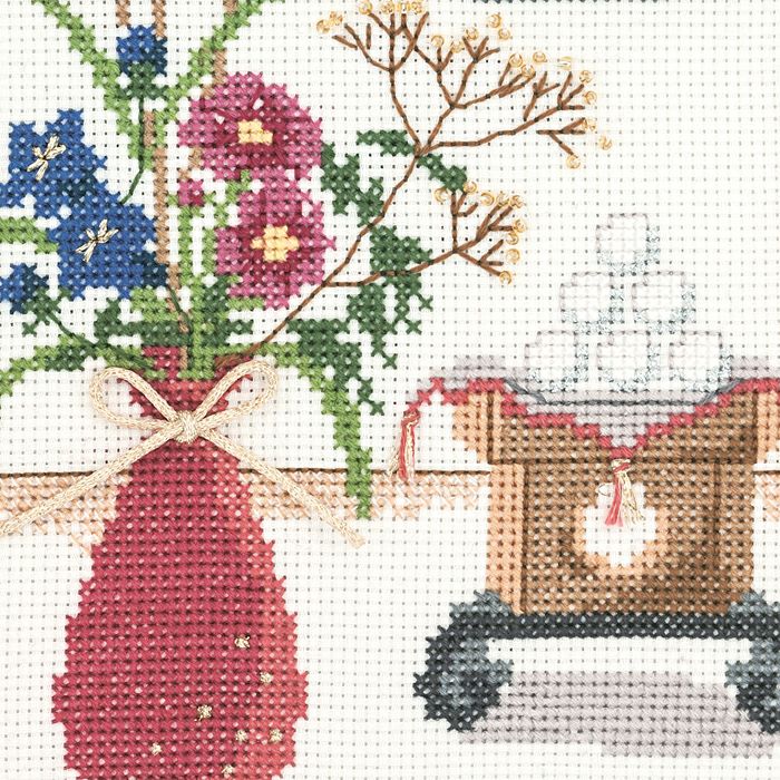 クロスステッチフレーム＜おつきみ飾り＞ | リバティ 生地、編み物