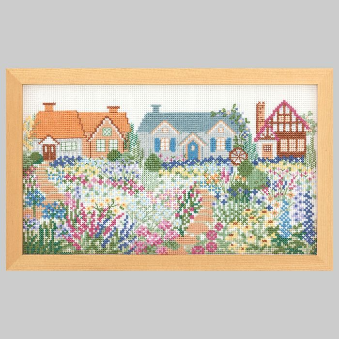 クロスステッチフレーム＜憧れのお庭から＞ | リバティ 生地、編み物