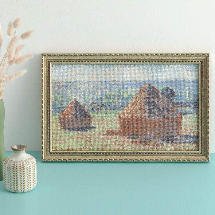 クロスステッチフレーム＜日傘をさす女＞ | リバティ 生地、編み物