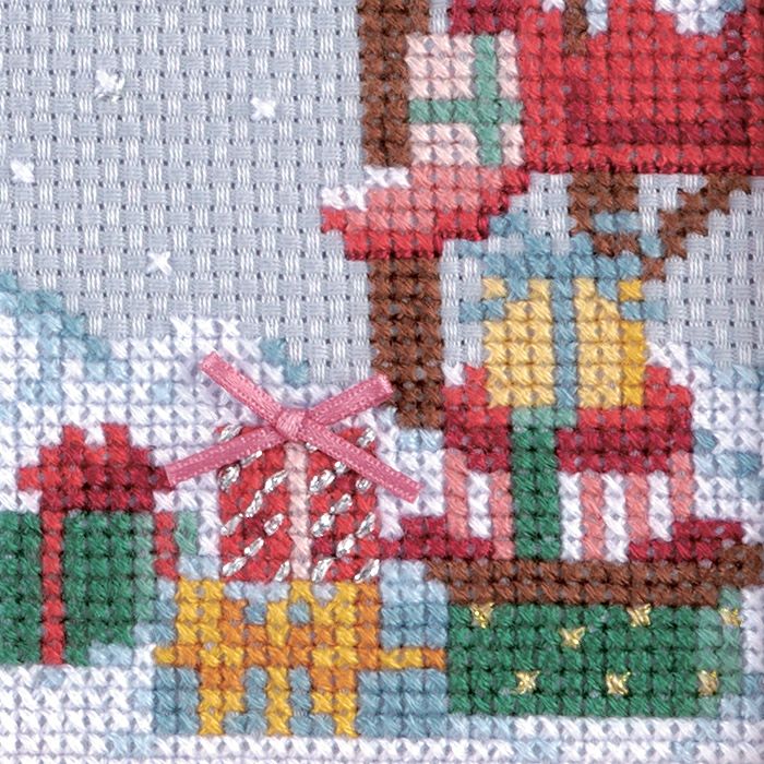 クロスステッチフレーム＜クリスマスカー＞ | リバティ 生地、編み物