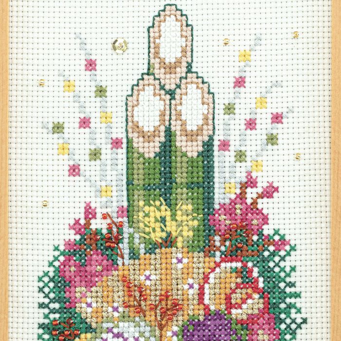 クロスステッチフレーム＜門松＞ | リバティ 生地、編み物、刺繍