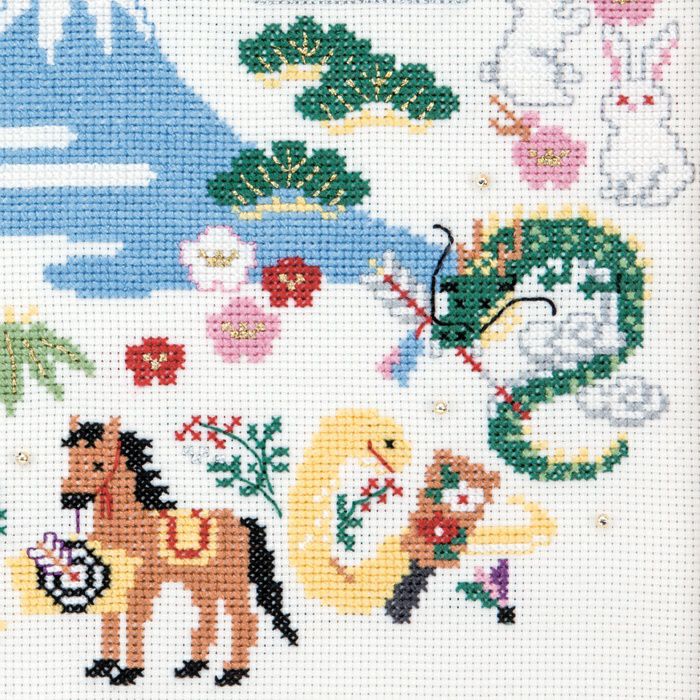 クロスステッチフレーム＜十二支リース＞ | リバティ 生地、編み物