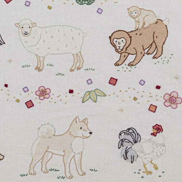 ステッチクロス＜十二支の動物たち＞ | リバティ 生地、編み物、刺繍