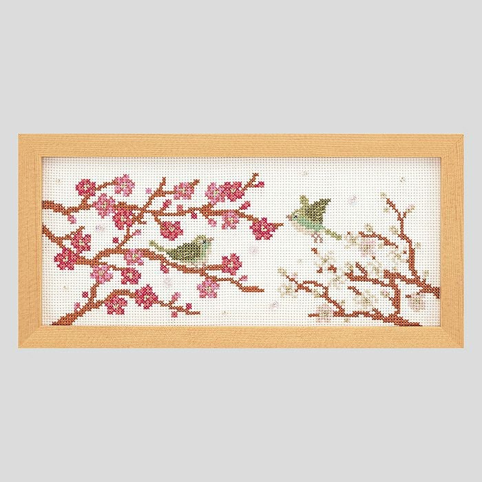 クロスステッチフレーム＜桜のリース＞ | リバティ 生地、編み物、刺繍
