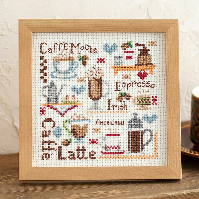 クロスステッチフレーム＜コーヒー＞ | リバティ 生地、編み物、刺繍