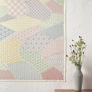 【harudakeプレゼント】刺し子のサンプラークロス＜流線紋様＞