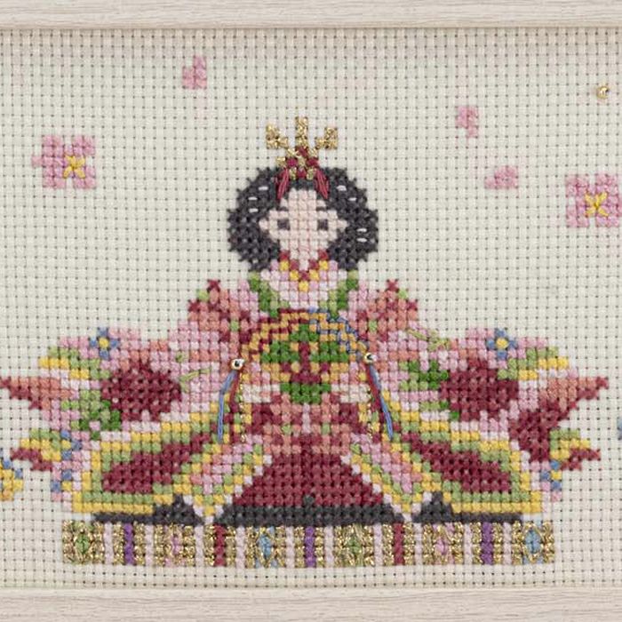 クロスステッチフレーム＜おひなさま＞ | リバティ 生地、編み物、刺繍