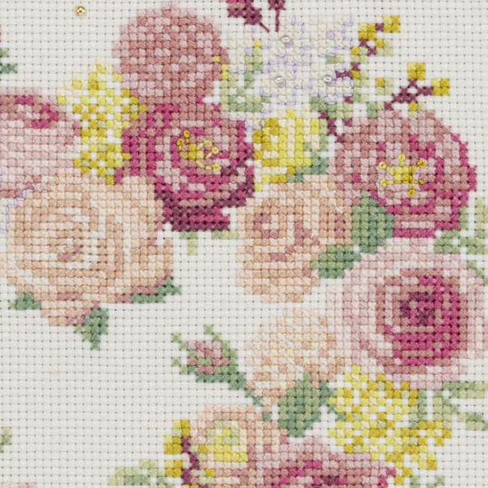 クロスステッチフレーム＜ローズハート＞ | リバティ 生地、編み物