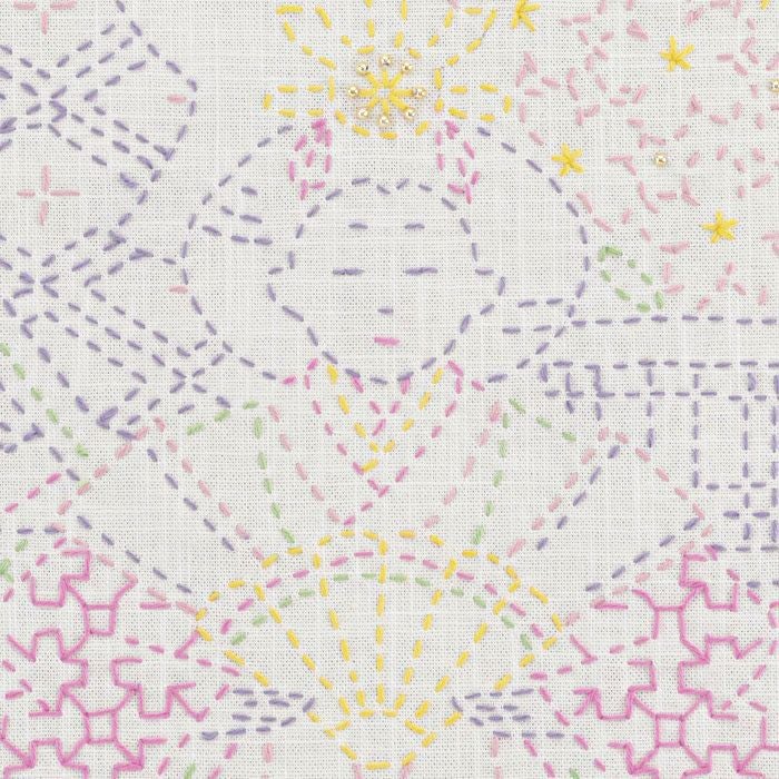 刺し子のクロス＜お雛様と伝統柄＞ | リバティ 生地、編み物、刺繍