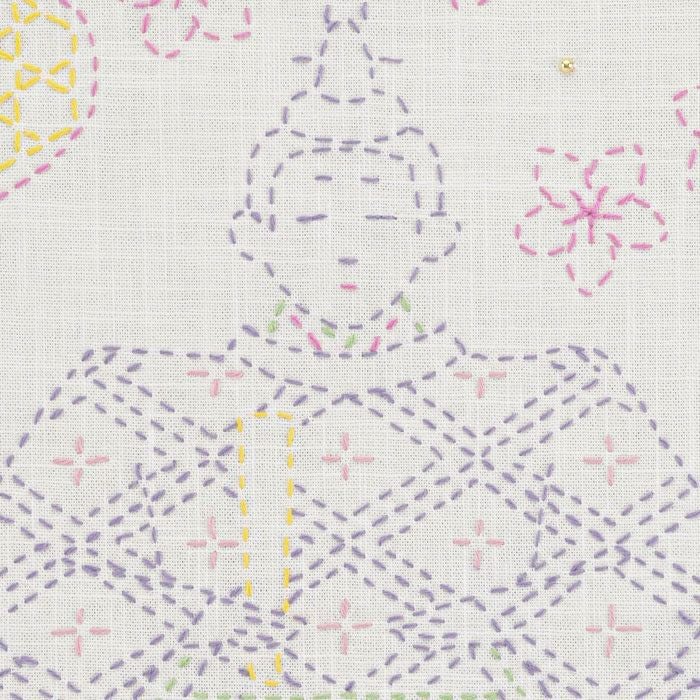 刺し子のクロス＜お雛様と伝統柄＞ | リバティ 生地、編み物、刺繍