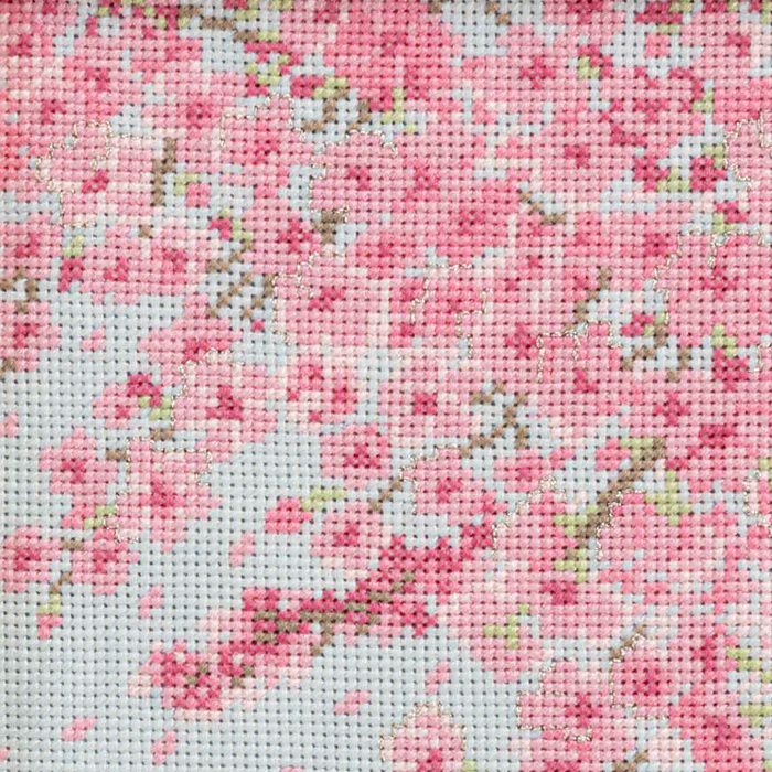 クロスステッチフレーム＜桜と富士山＞ | リバティ 生地、編み物、刺繍