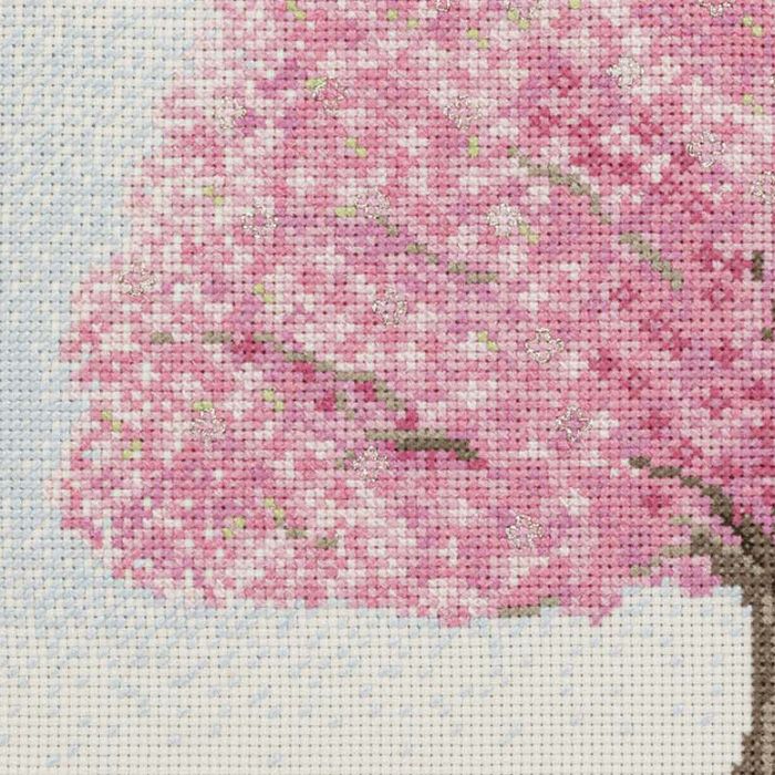 クロスステッチフレーム＜桜の咲く丘＞ | リバティ 生地、編み物、刺繍