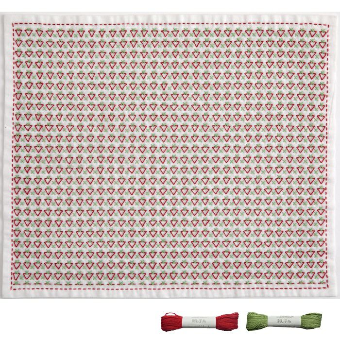 刺し子 クロス方眼応用トライアングルセット | リバティ 生地、編み物