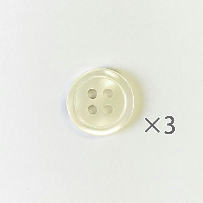 貝ボタン 4ホール白＜18mm＞（2個入り） | リバティ 生地、編み物