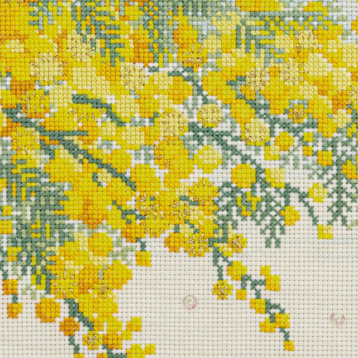クロスステッチフレーム＜ミモザの訪れ＞ | リバティ 生地、編み物
