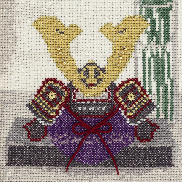 クロスステッチフレーム＜兜と菖蒲＞ | リバティ 生地、編み物、刺繍