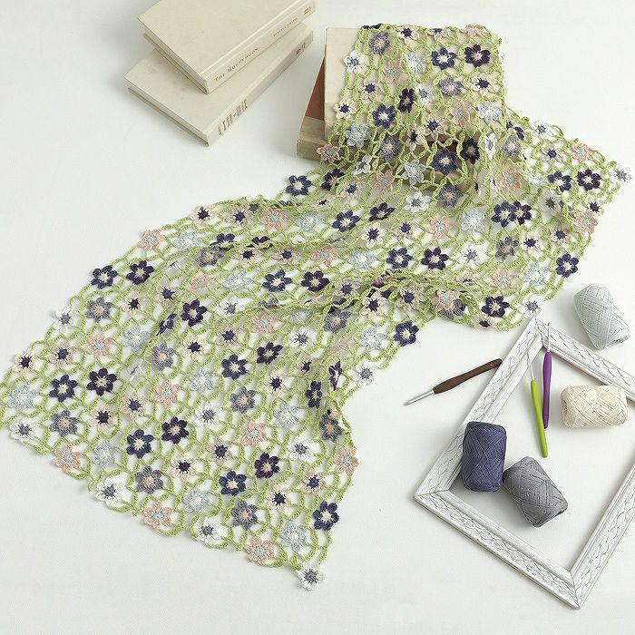 キュートフローラルブランケット＜レトロ＞（編み物 材料セット