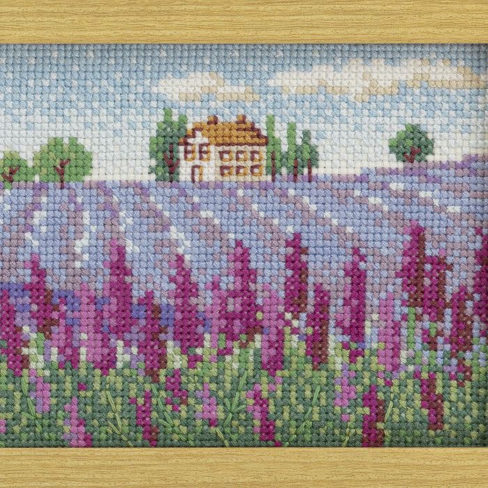 クロスステッチフレーム＜ラベンダー畑より＞ | リバティ 生地、編み物