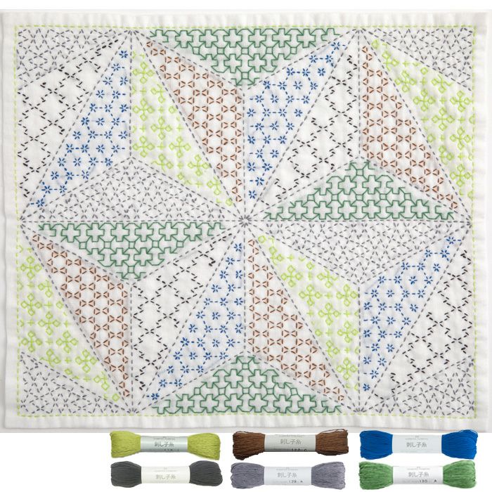 刺し子 寄せ模様＜麻の葉＞セット | リバティ 生地、編み物、刺繍