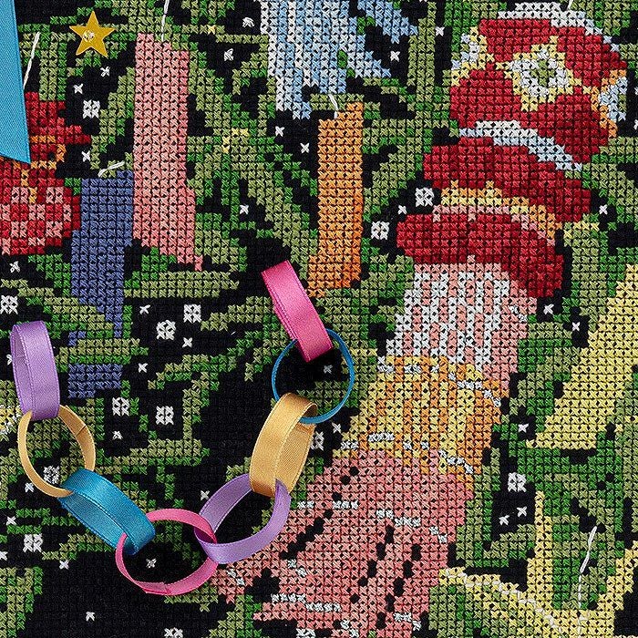 クロスステッチフレーム＜七夕の願いごと＞ | リバティ 生地、編み物