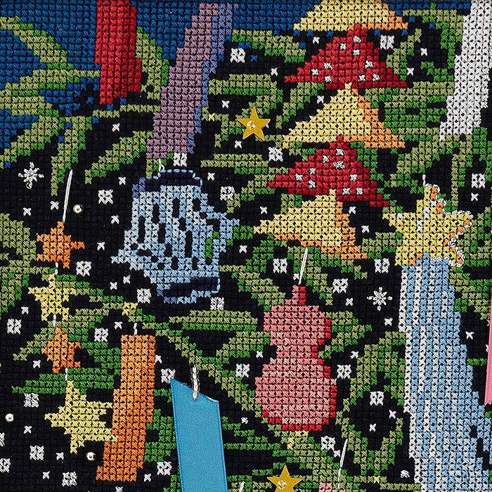 クロスステッチフレーム＜七夕の願いごと＞ | リバティ 生地、編み物