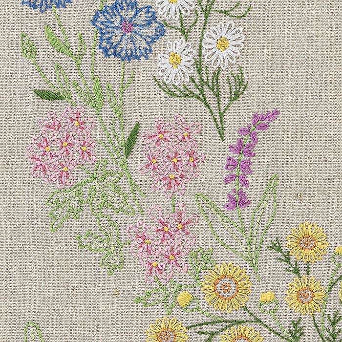 ステッチクロス<花咲くハーブリース> | リバティ 生地、編み物、刺繍 ステッチクロス<花咲くハーブリース> | リバティ 生地、編み物、刺繍