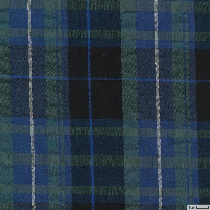 新潟見附産 麻混マドラスチェック＜02N＞生地 ホビーラホビーレ