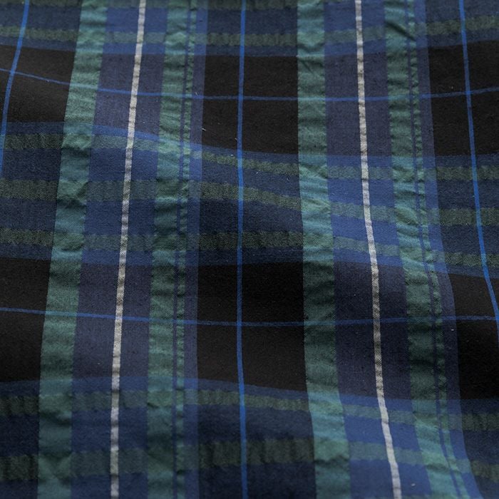 新潟見附産 麻混マドラスチェック＜02N＞生地 ホビーラホビーレ