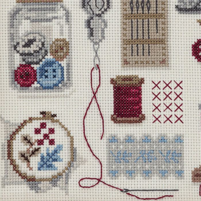 クロスステッチフレーム＜手仕事の道具たち＞ | リバティ 生地、編み物