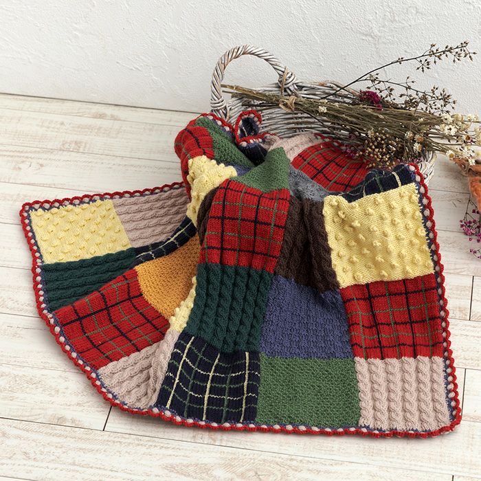 チェックブランケット（編み物 材料セット） | リバティ 生地、編み物