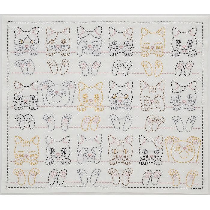 刺し子 くつろぎ猫 | リバティ 生地、編み物、刺繍、刺し子のことなら