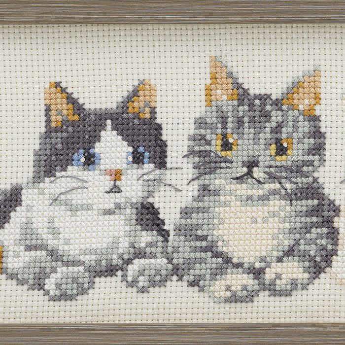 クロスステッチフレーム＜猫ならび＞ | リバティ 生地、編み物、刺繍