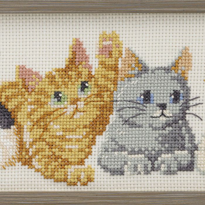 クロスステッチフレーム＜猫ならび＞ | リバティ 生地、編み物、刺繍