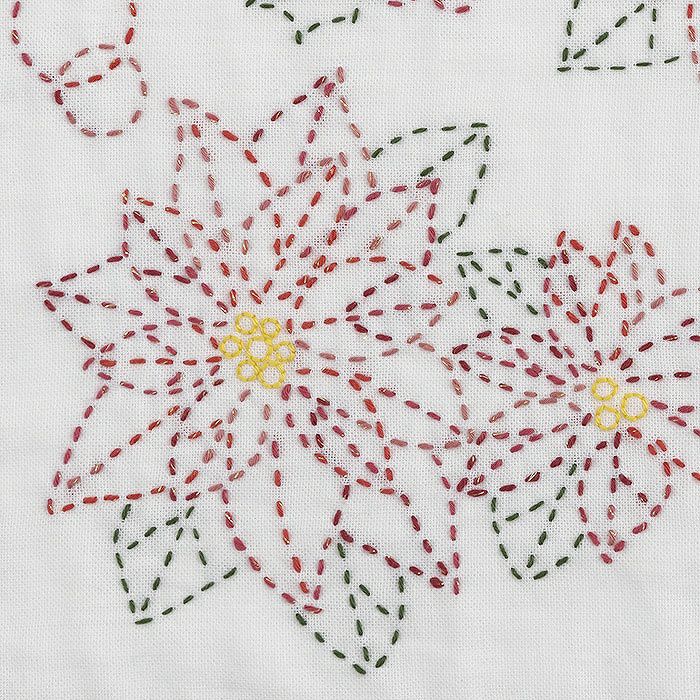 刺し子 ポインセチア | リバティ 生地、編み物、刺繍、刺し子のこと